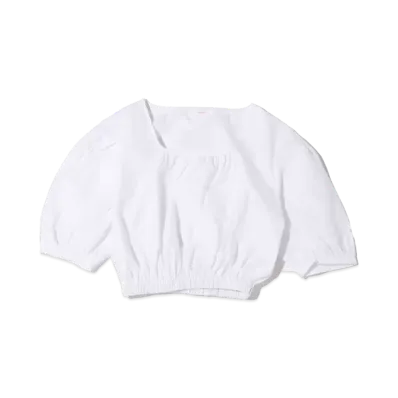 atmos pink Puff Shoulder Mini Bamboo Blouse "White"