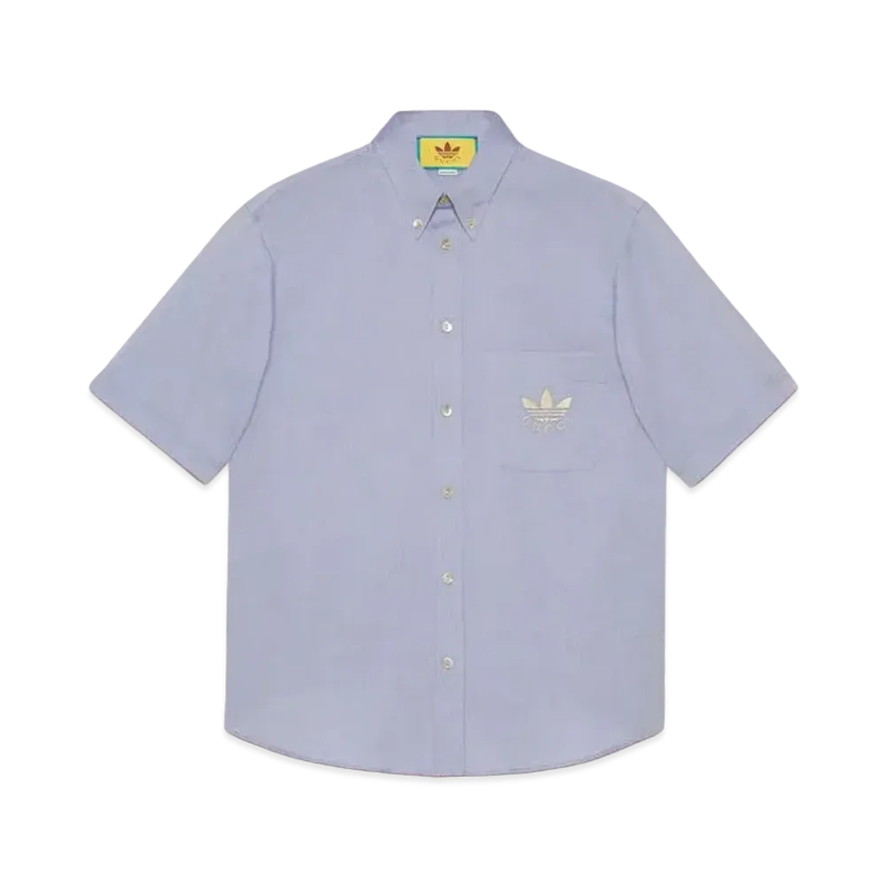 adidas x GUCCI Oxford Cotton Shirt "Light Blue"