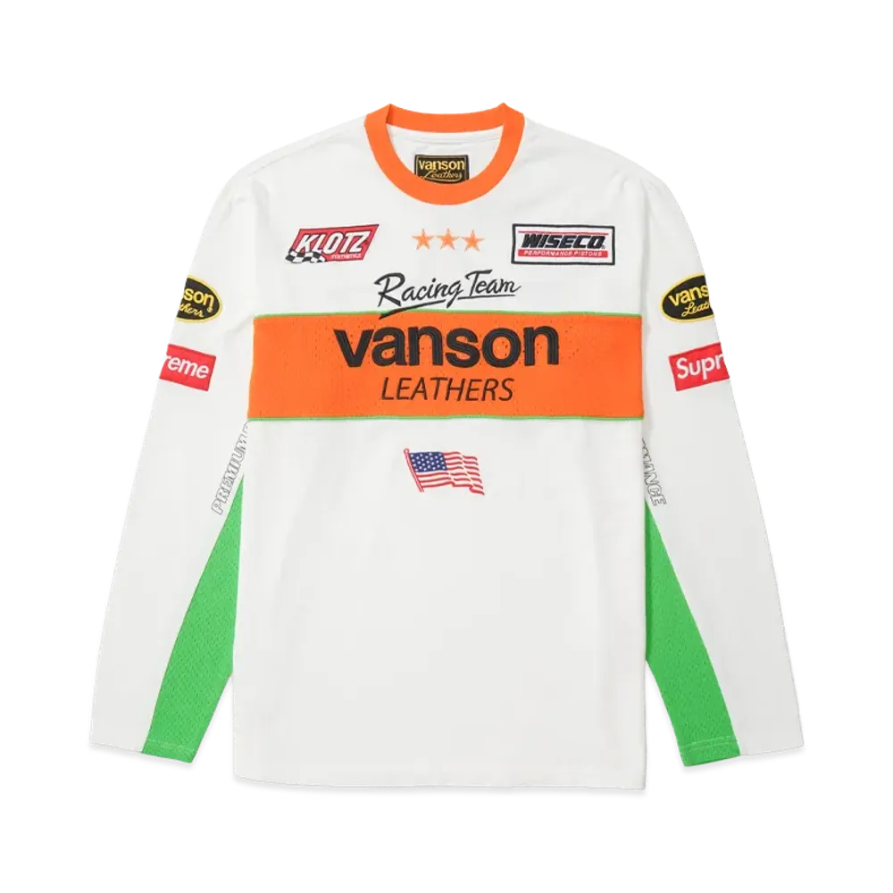 Supreme x Vanson Leathers L/S Top "White"