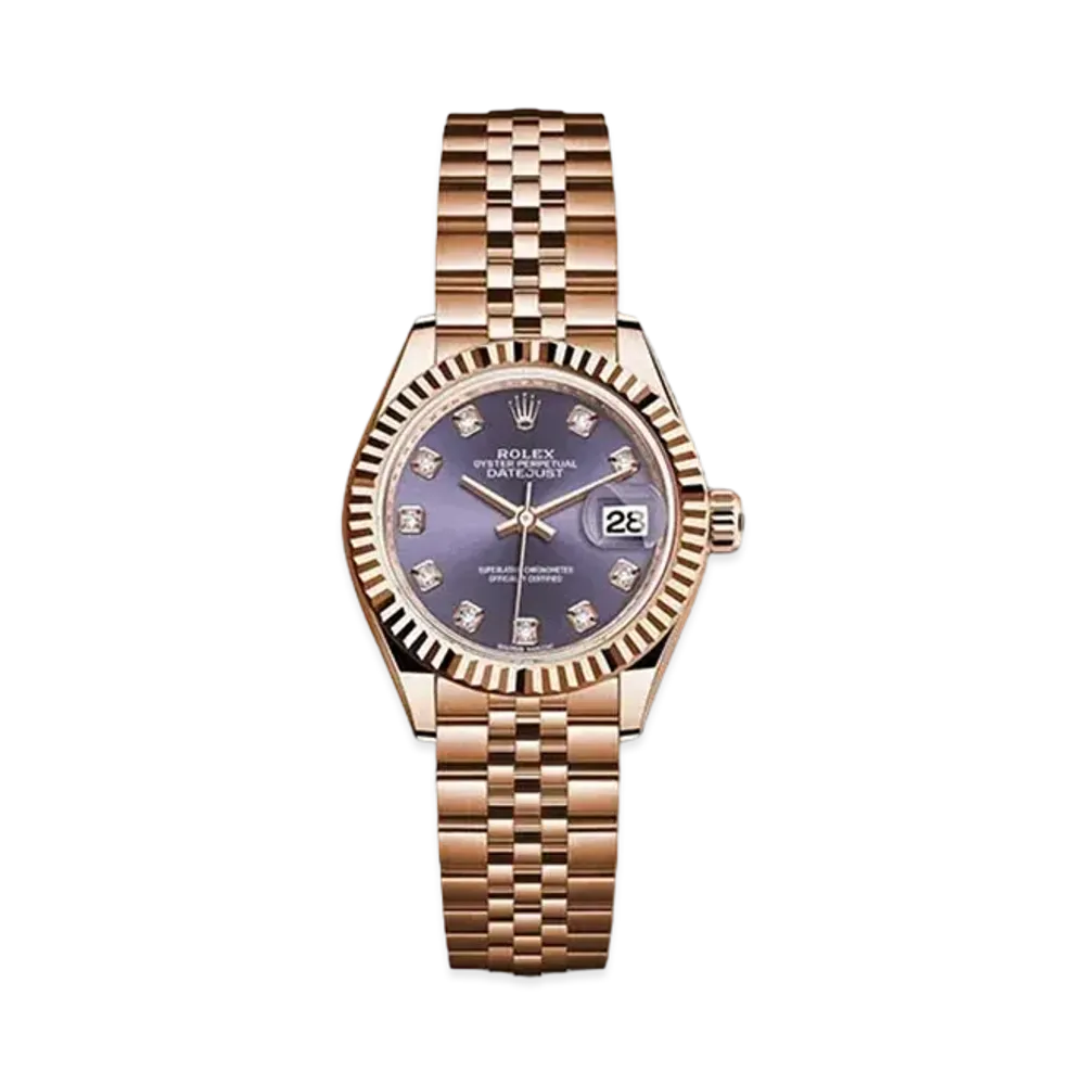 ROLEX Datejust 28 Aubergine Dial 10P Diamonds 279175G