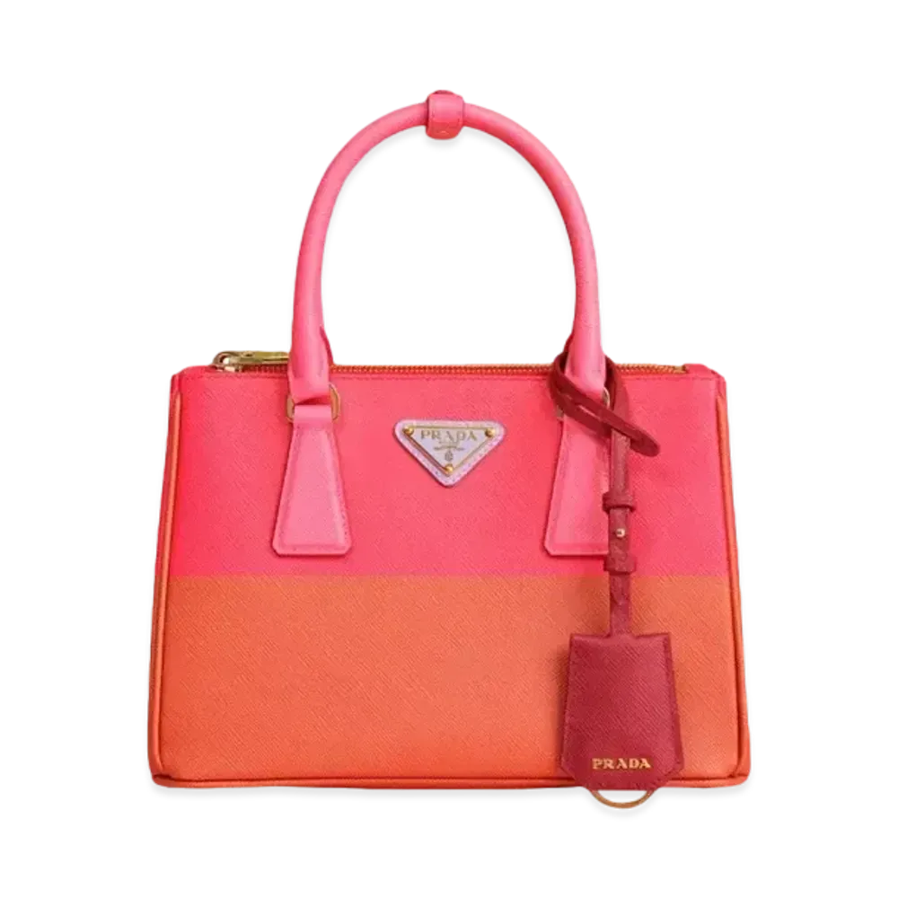 PRADA Galleria Saffiano Special Edition Small Bag "Orange/Pink"