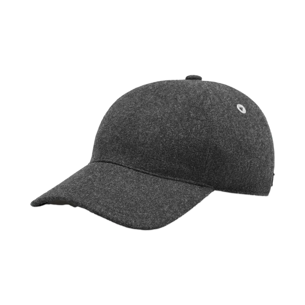 AMI PARIS Leather Patch Cap "Dark Gray"