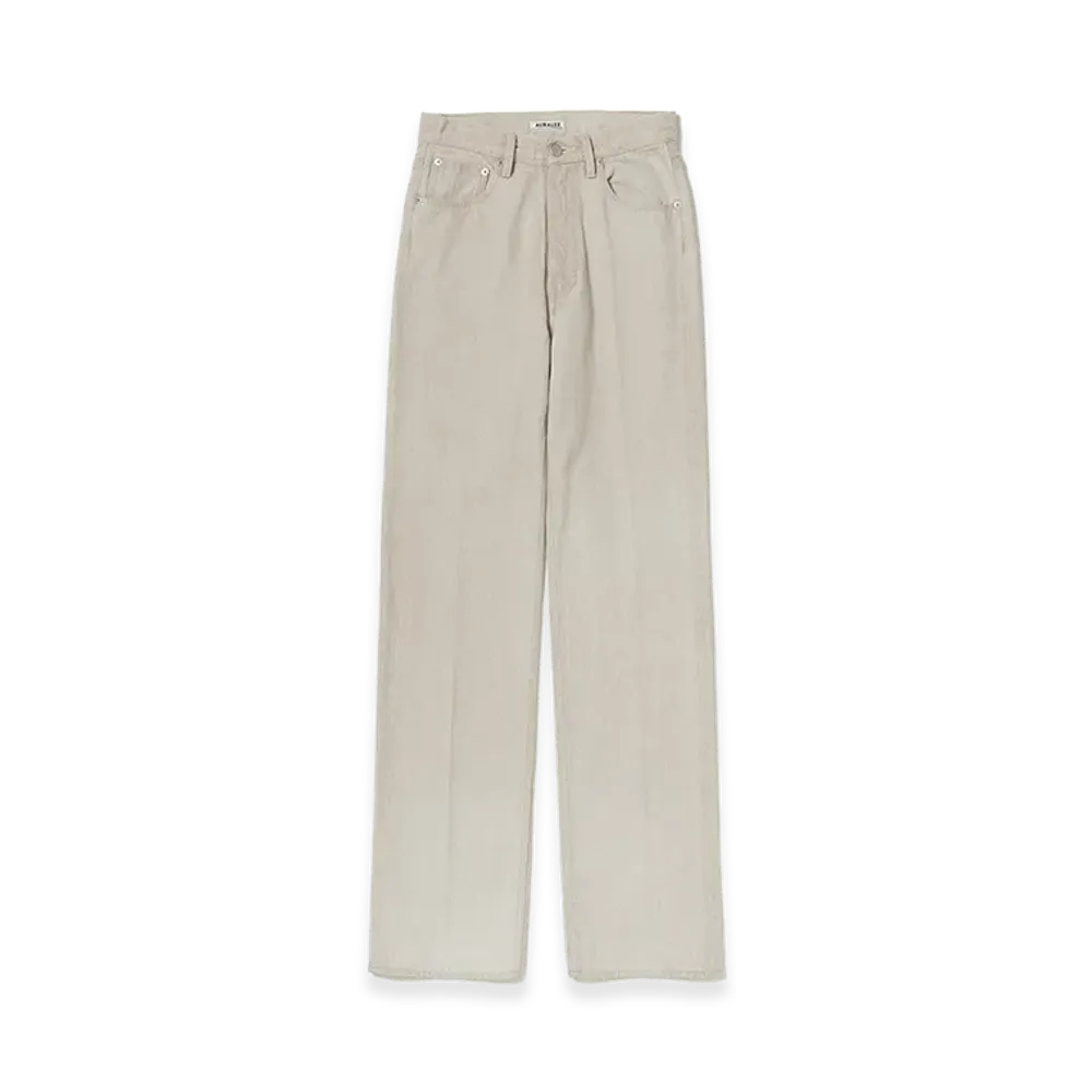 AURALEE Women's Faded Hard Twist Brown Denim 5P Pants "Light Gray"