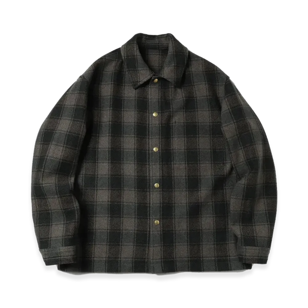 A.PRESSE Wool Cashmere CPO Shirts "Green"