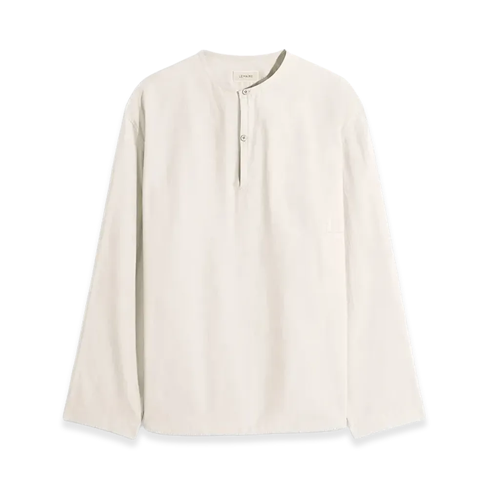 LEMAIRE Washed Cotton Silk Vareuse Top "Light Cream"