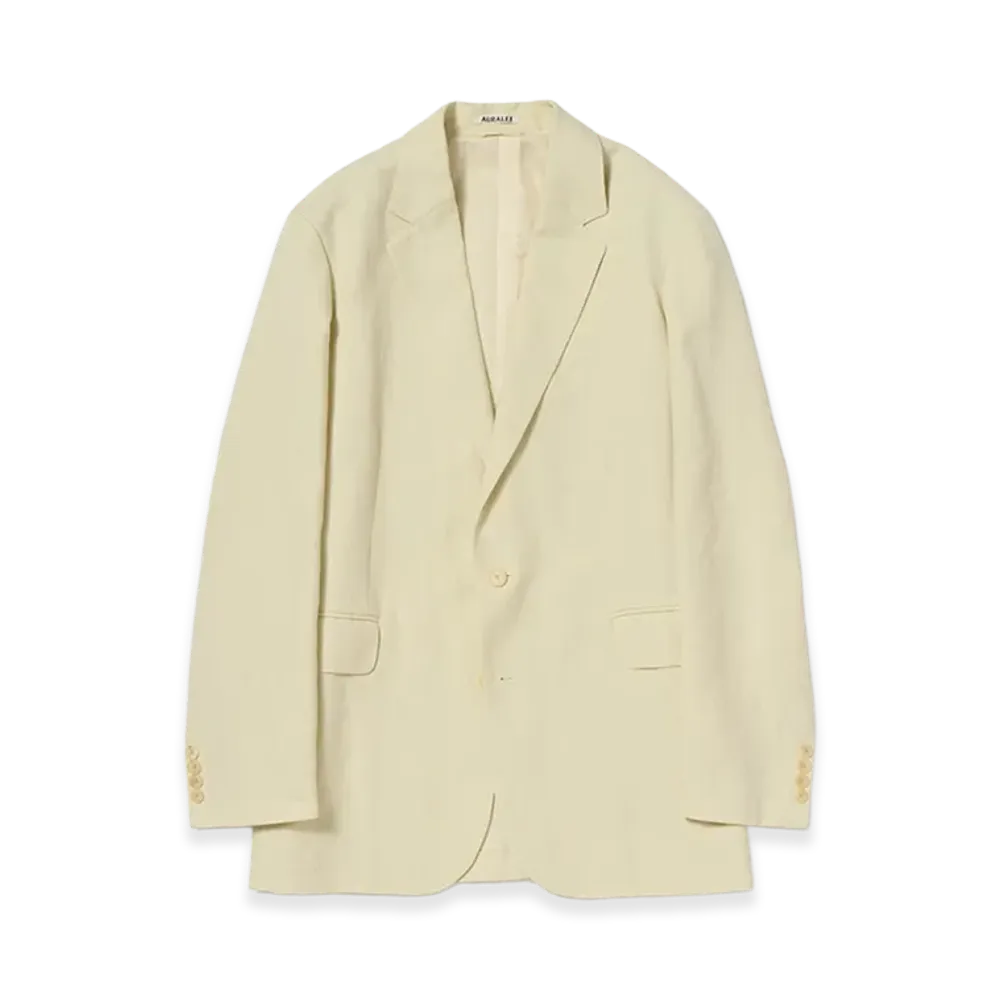 AURALEE Women's Wool Cotton Linen OX Jacket "Lime Beige"