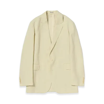 AURALEE Women's Wool Cotton Linen OX Jacket "Lime Beige"