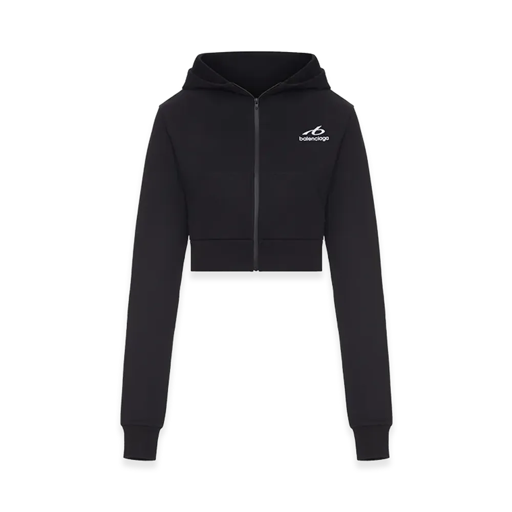 BALENCIAGA Women's Cocoon Techwear Sweatshirt in Black Dry Fleece "Black"
