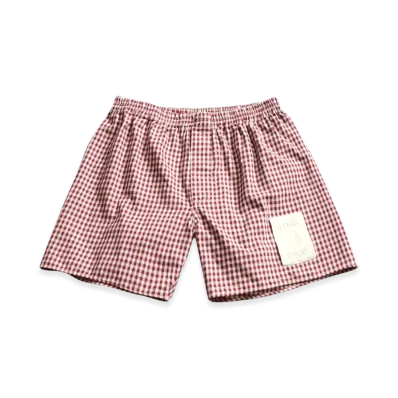 OUR LEGACY Boxer Short "Red White Check"