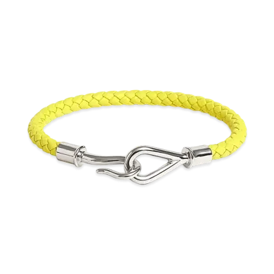 Hermes Jumbo H Bracelet "Lime/Palladium"