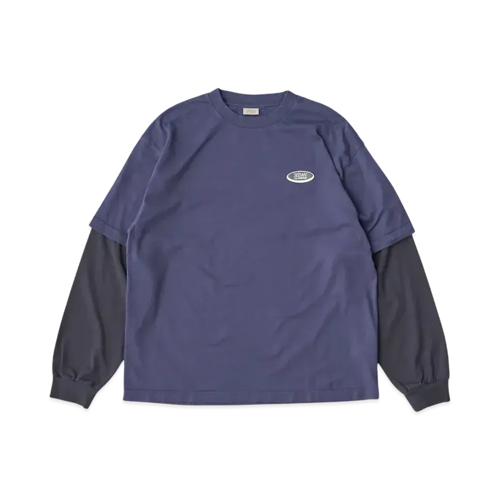 SEDAN ALL-PURPOSE Oval Logo Layered L/S Tee "Navy Charcoal"