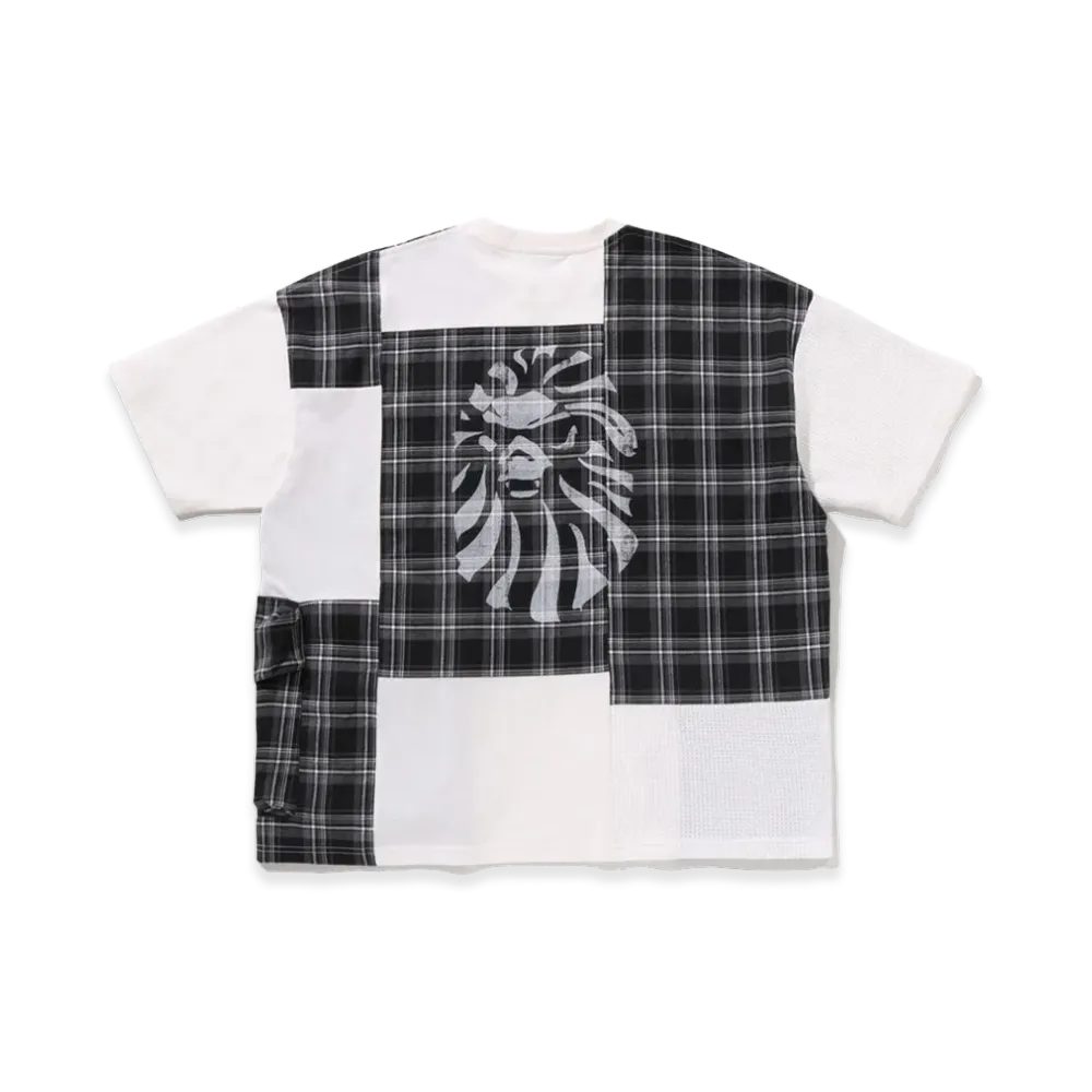 A BATHING APE Checker Patchwork Tee "White"