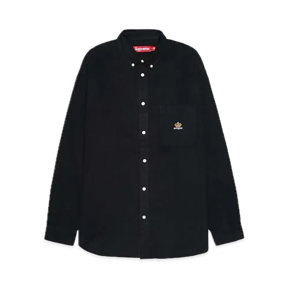 Supreme Loose Fit Flannel Oxford Shirt "Black"