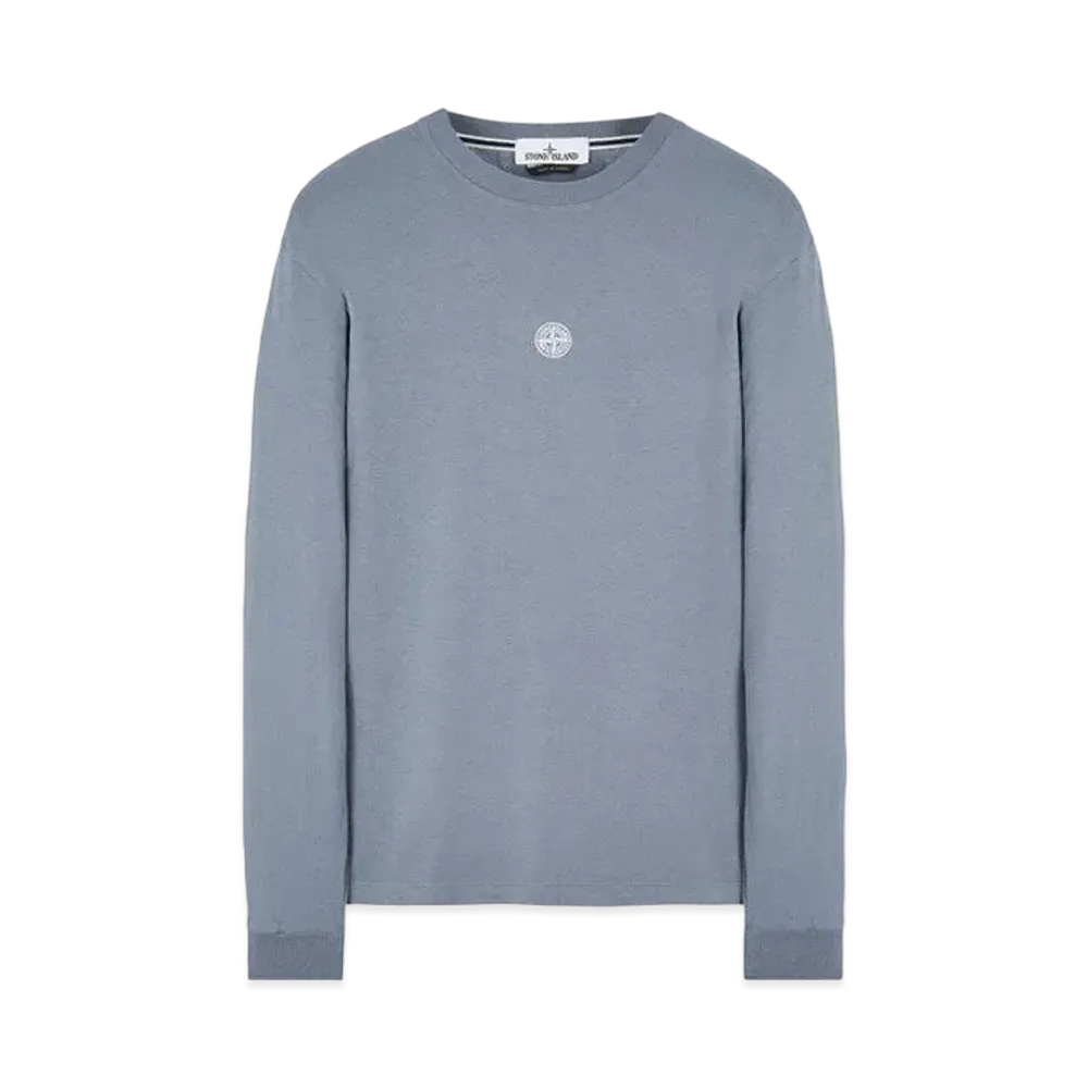 Stone Island 2ML80 COTTON JERSEY 'MOSAIC THREE' PRINT_SLIM FIT "Pastel Blue"