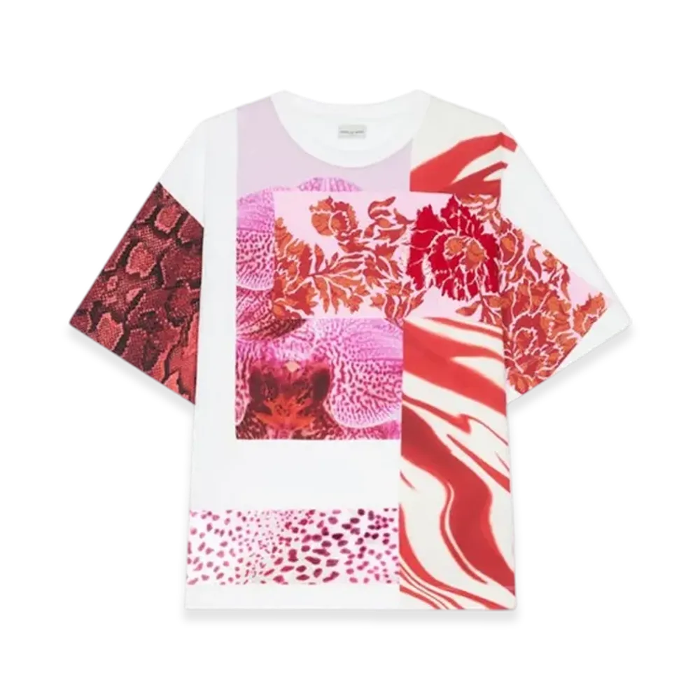 DRIES VAN NOTEN Women's Printed Cotton Tee "White"