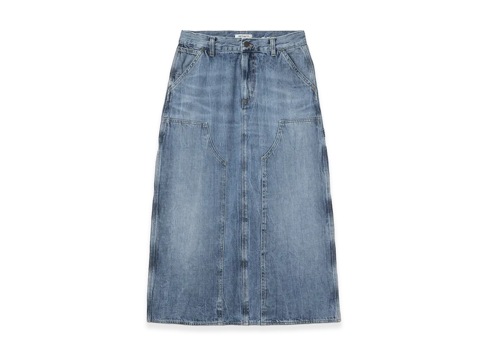 Carhartt WIP Women's Double Knee Skirt Long "Blue/Marble Used Wash"