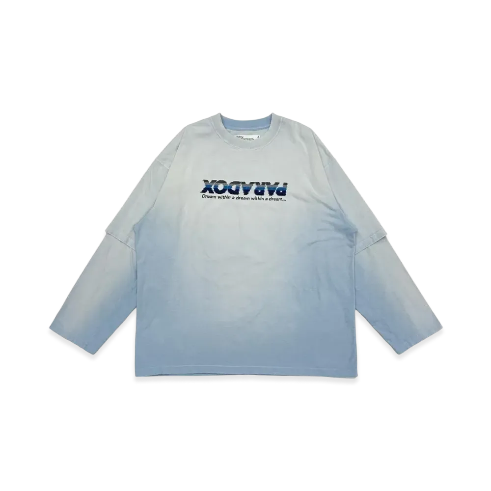 DAIRIKU Paradox Embroidery Switching Tee "Aqua"