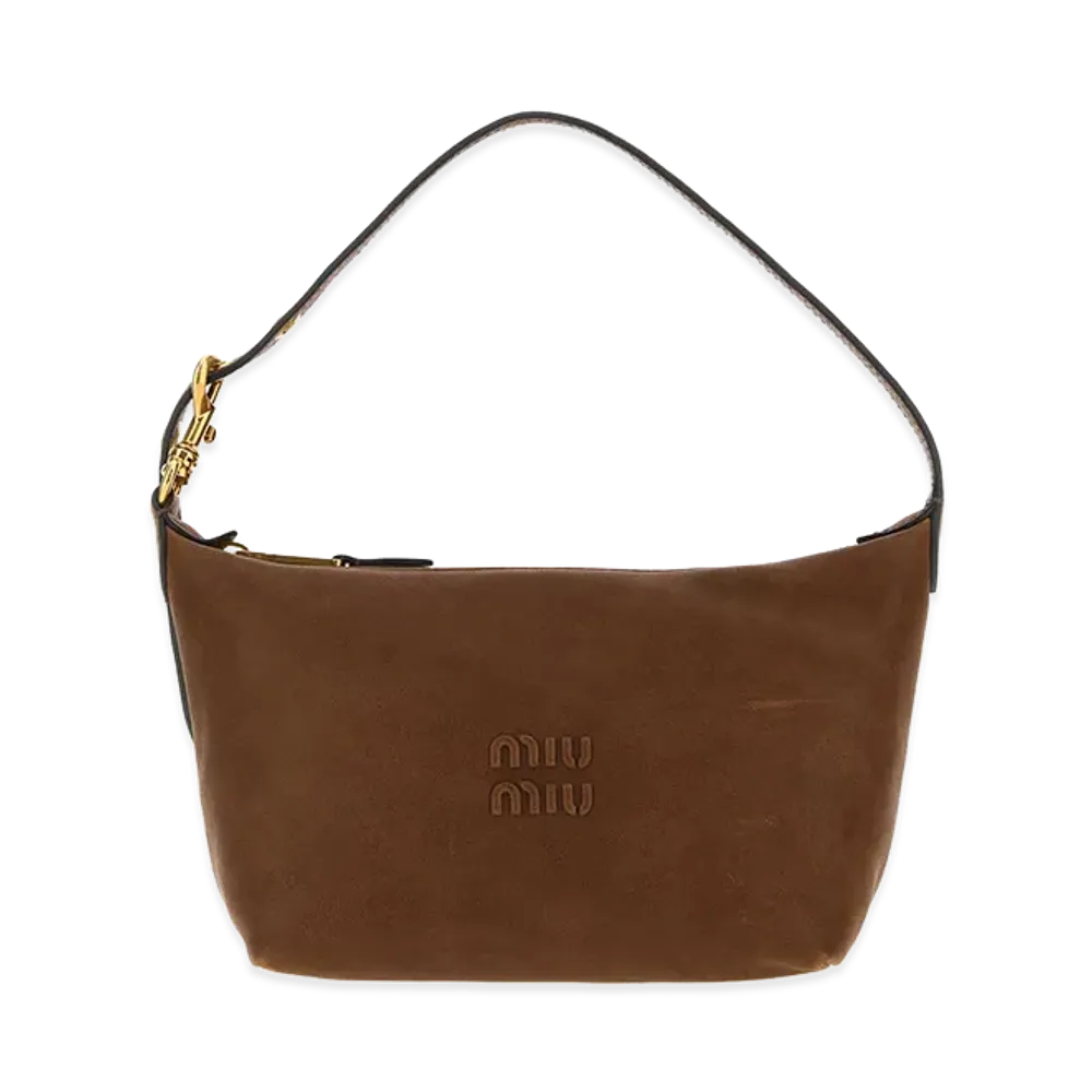 MIU MIU Women's Pouch in Lambskin Nappa "Brown"