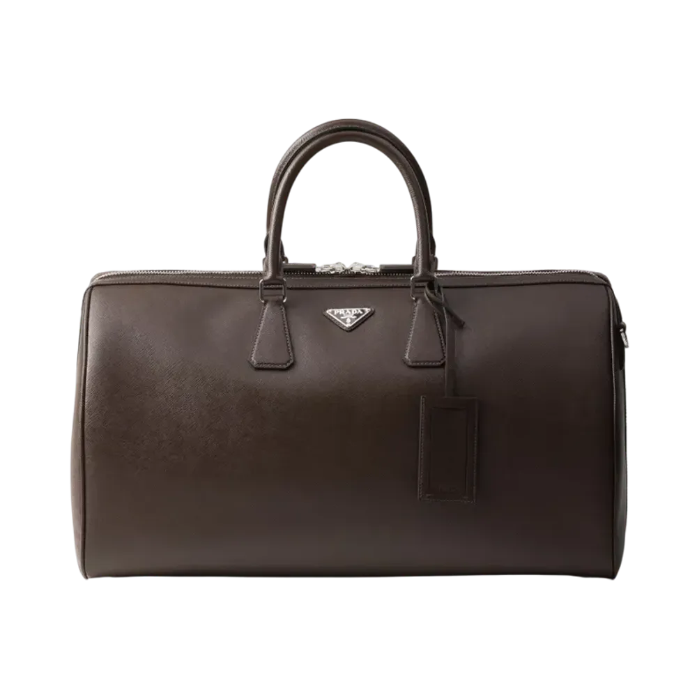 PRADA Saffiano Leather Duffle Bag "Dark Green"