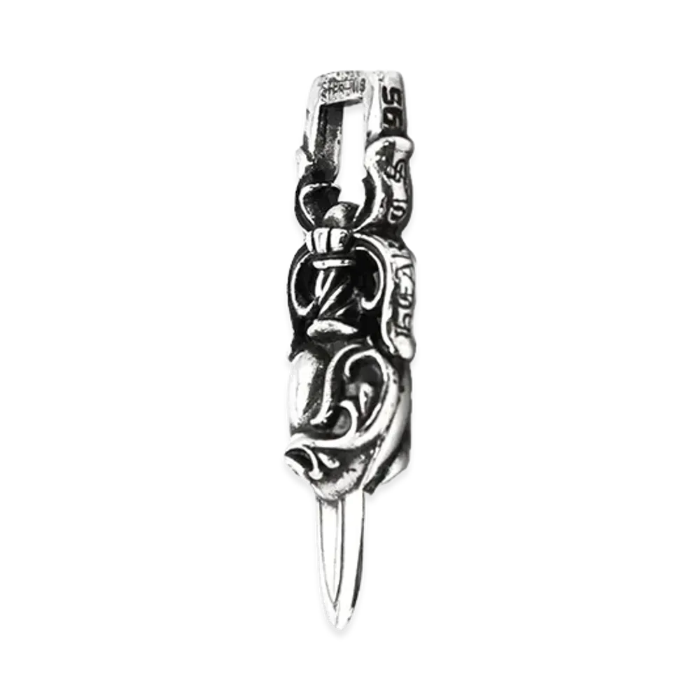 Chrome Hearts Dagger Heart Pendant "Silver"
