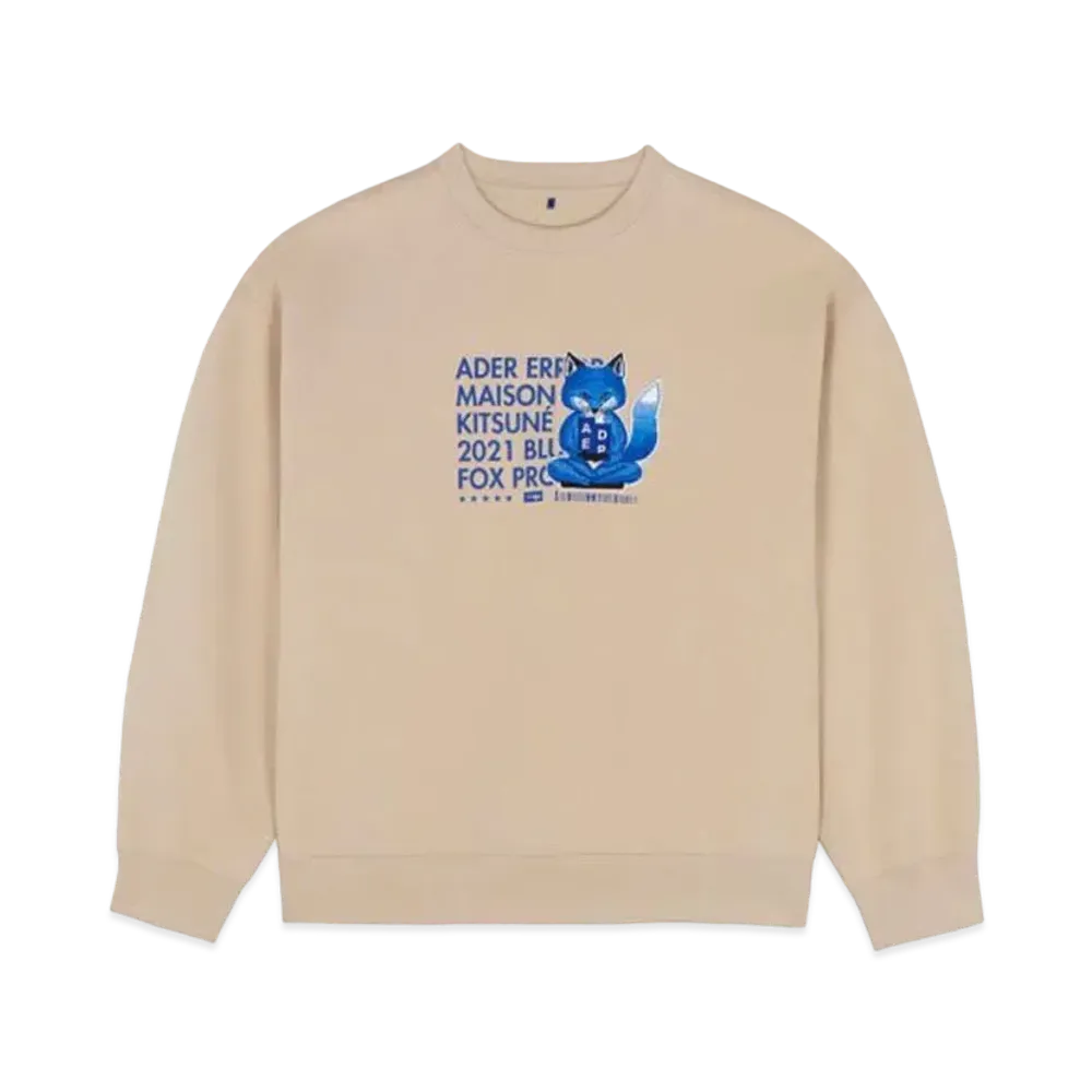 Maison Kitsune x ADERERROR Meditation Fox Sweatshirt "Ivory"