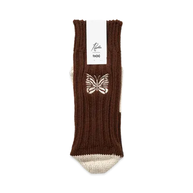 NEEDLES x ts(s) Unpaired Cotton Rib Sock "Brown"