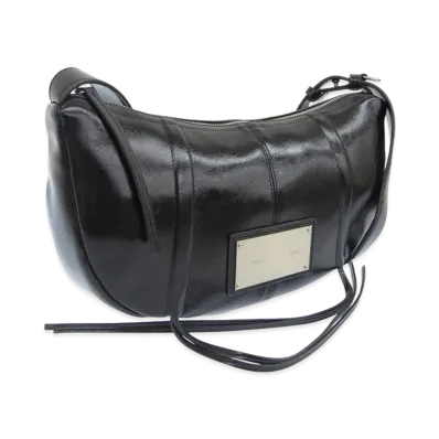 Matin Kim Half Shirring Ribbon Round Bag "Black"
