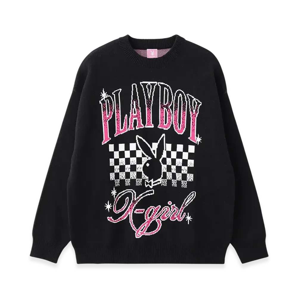 X-Girl x Playboy Jacquard Knit Top "Black"