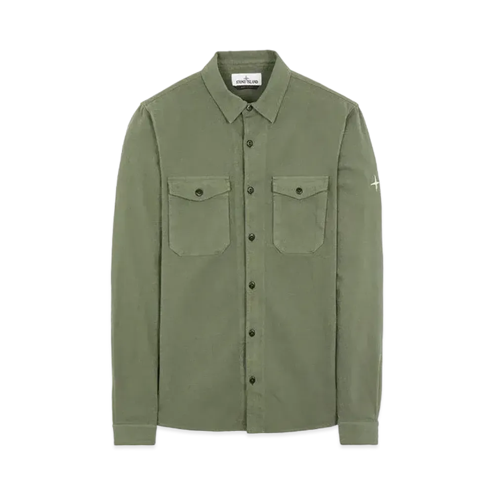 Stone Island 12004 TEXTURED BRUSHED RECYCLED COTTON_REGULAR FIT "Sage Green"