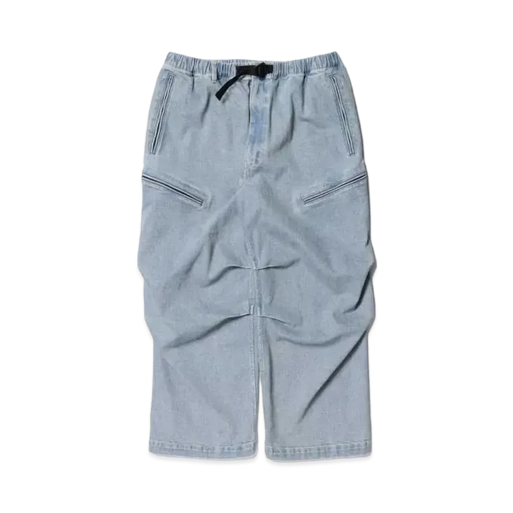 BEAMS Faded Denim Cargo Pants "Ice Wash"