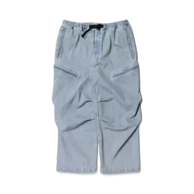 BEAMS Faded Denim Cargo Pants "Ice Wash"