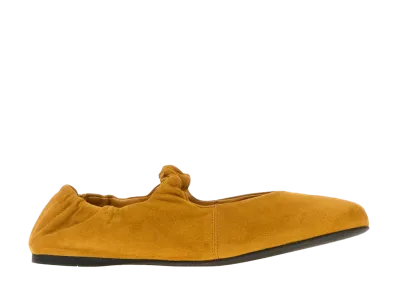 MIU MIU Women's Ruches Suede Ballerinas "Whisky"