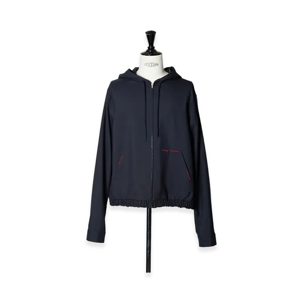 MARNI Tropical Wool Zip Hoodie "Navyblack"