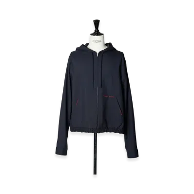 MARNI Tropical Wool Zip Hoodie "Navyblack"