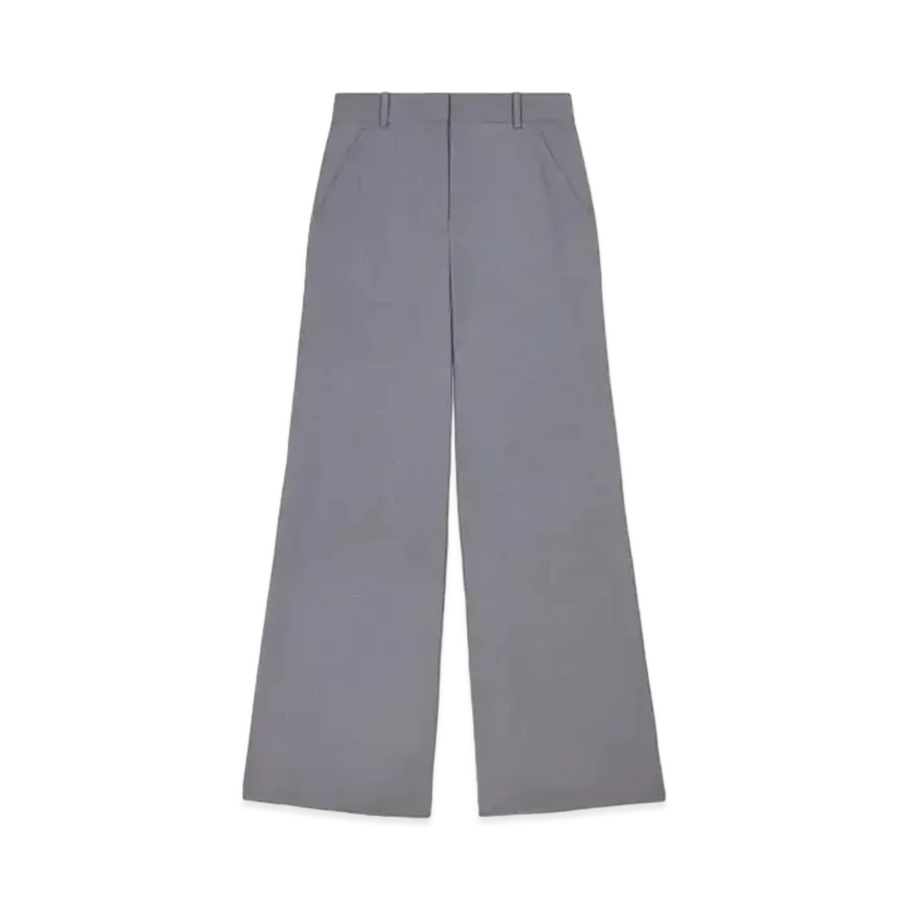KENZO Wool Wide Pants "Stone Grey"