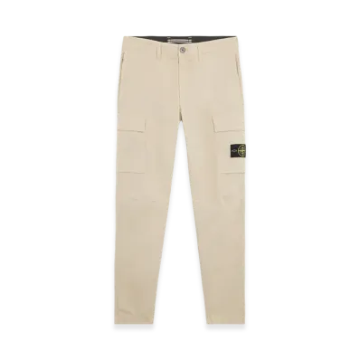 Stone Island 30410 Supima Cotton Twill Stretch TC Regular Tapered Fit Cargo Pants - 24FW "Off White"