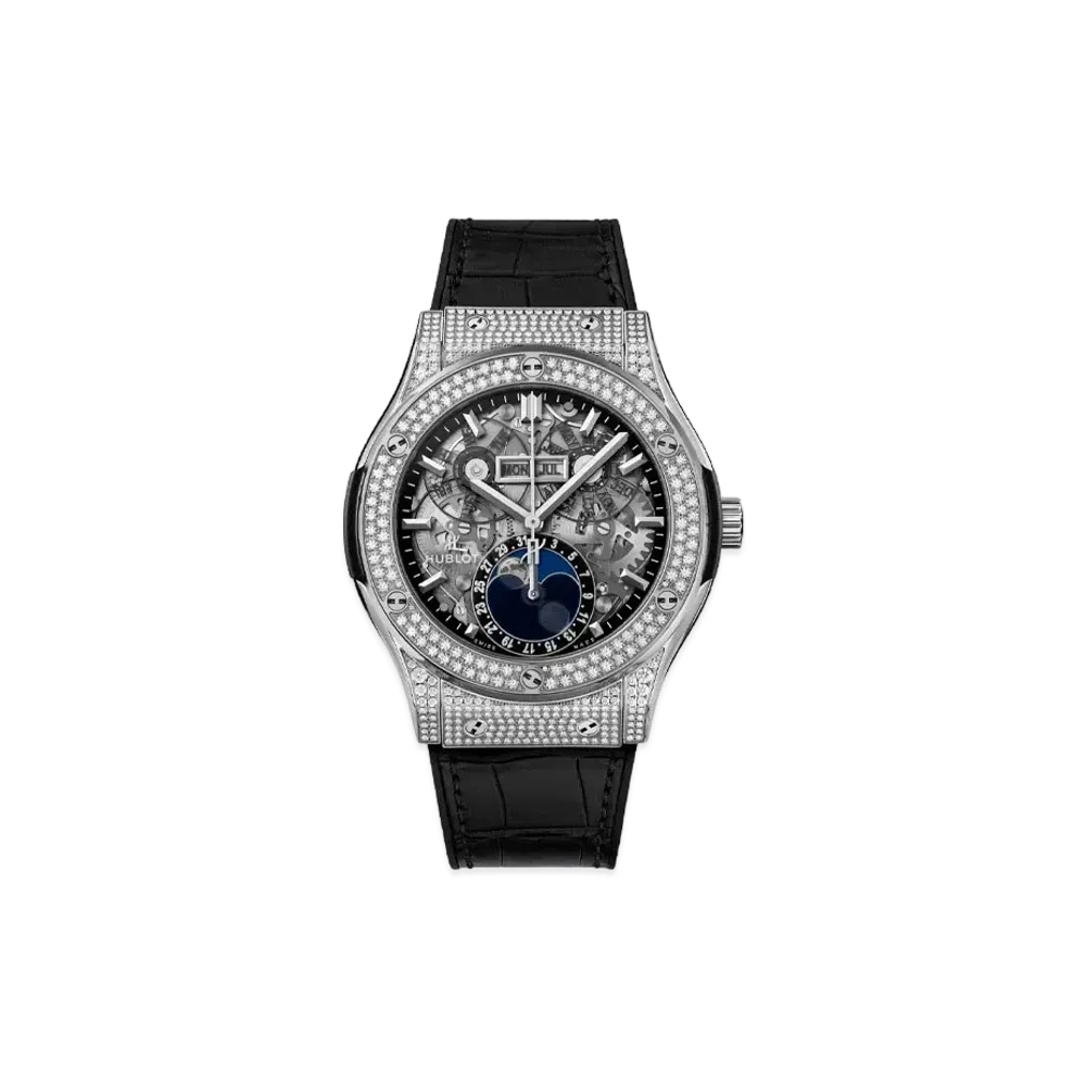 HUBLOT Classic Fusion Aerofusion Moonphase Titanium Pave 45mm