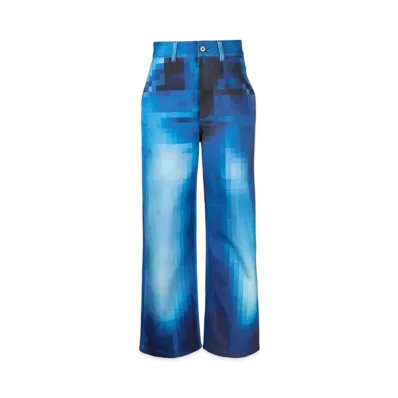 LOEWE Pixelated Baggy Jeans In Denim "Denim"