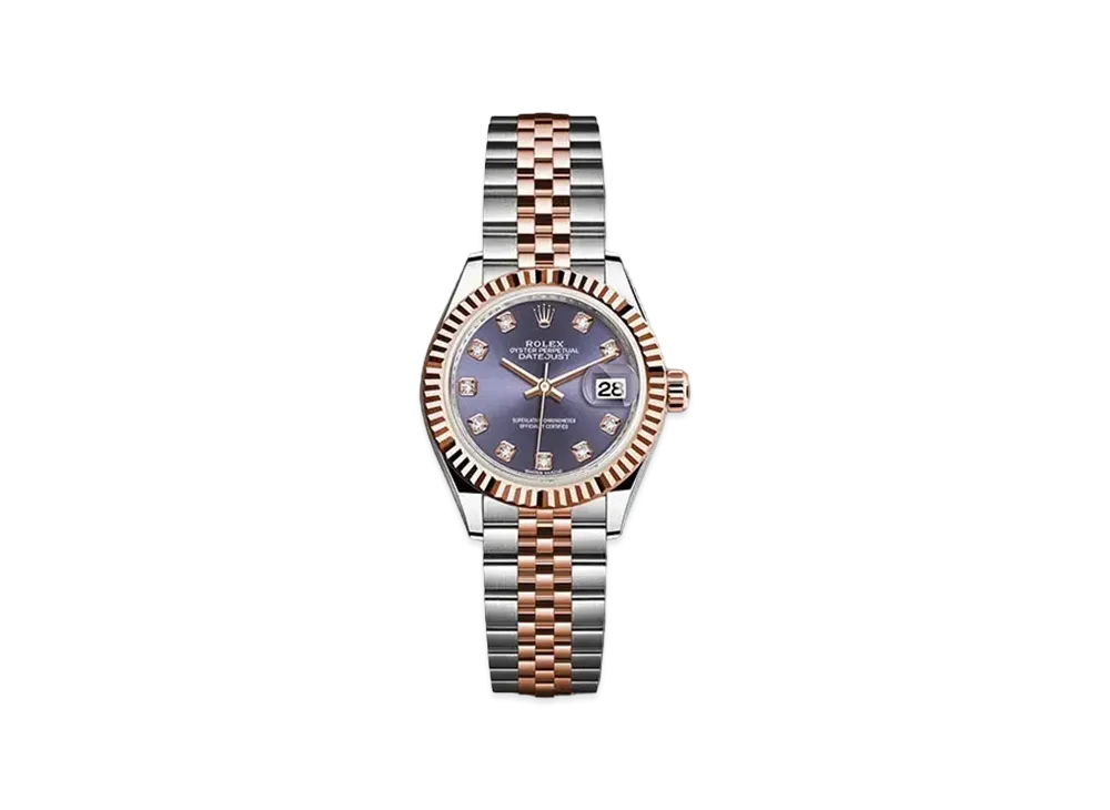 ROLEX Date-Just 28 Aubergine Dial 10P Diamonds 279171G