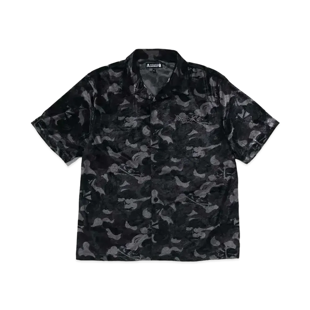 A BATHING APE x mastermind JAPAN Skull Camo Relaxed Fit Ss Shirts "Black"