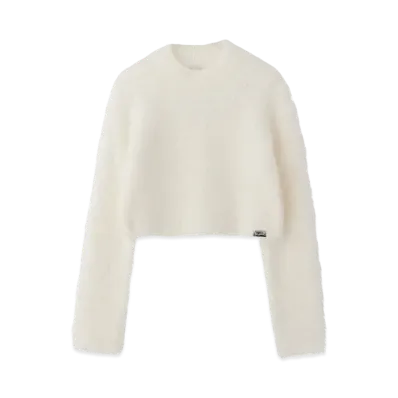 X-Girl High Neck Compact Knit Top "White"