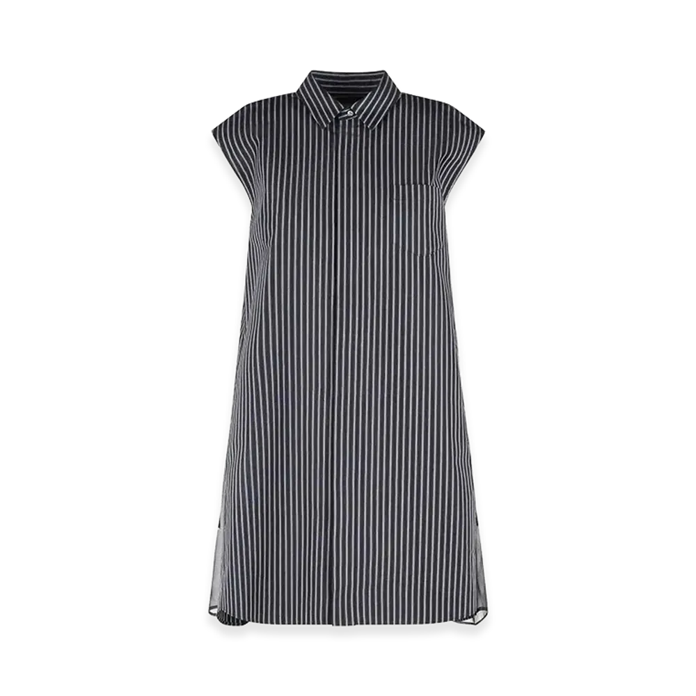 sacai Women's Cotton Blend Dress "Dark Blue/Navy"