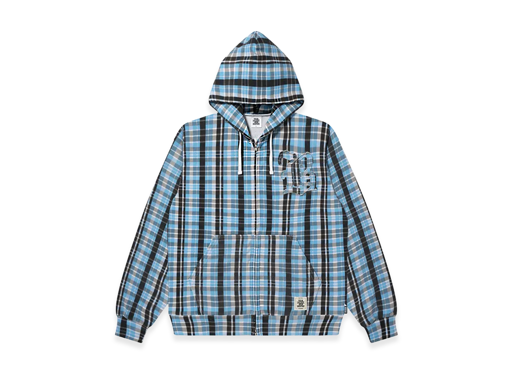 BlackEyePatch Big B Checked Zip Hoodie "Blue"