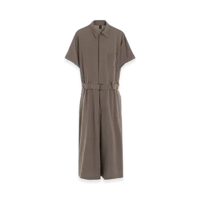 Y's TA/PE Crepe De Chine Overalls "Beige"