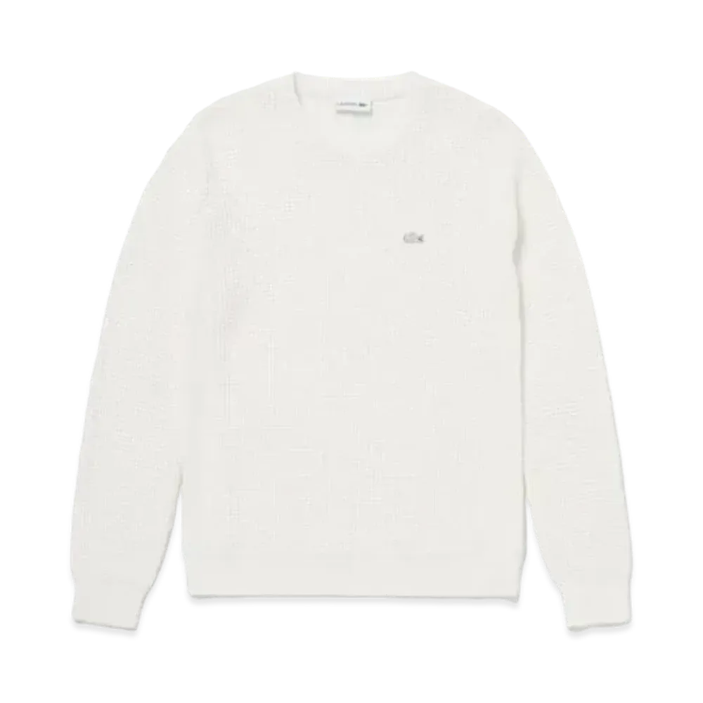 LACOSTE Heather Color Ring Waffle Knit "White"