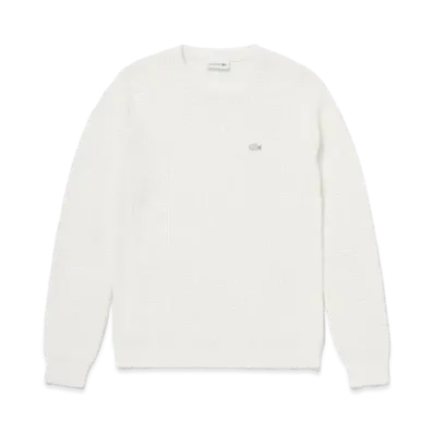 LACOSTE Heather Color Ring Waffle Knit "White"
