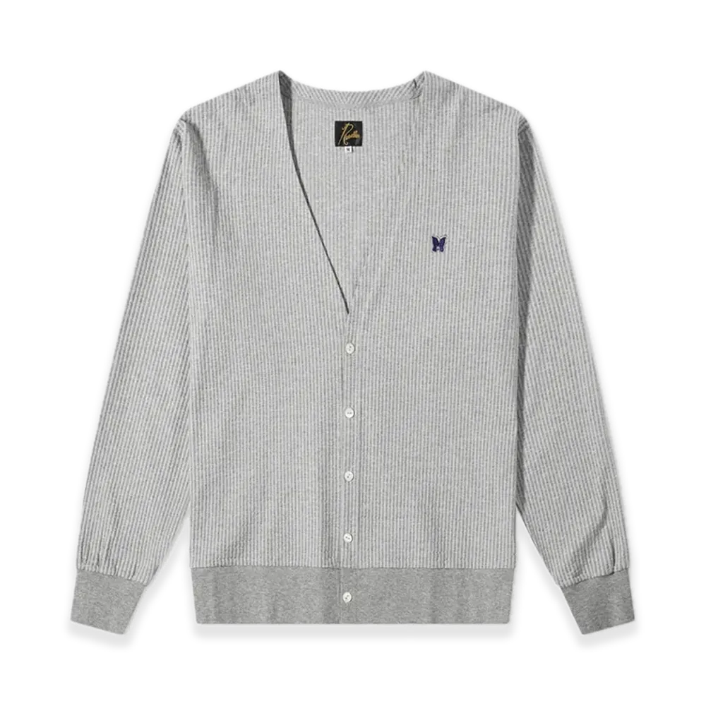 NEEDLES C/PE Sucker Jersey V-Neck Cardigan "Grey"