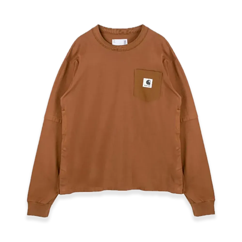 sacai x Carhartt WIP Cotton Jersey L/S T-Shirt "Dark Beige"