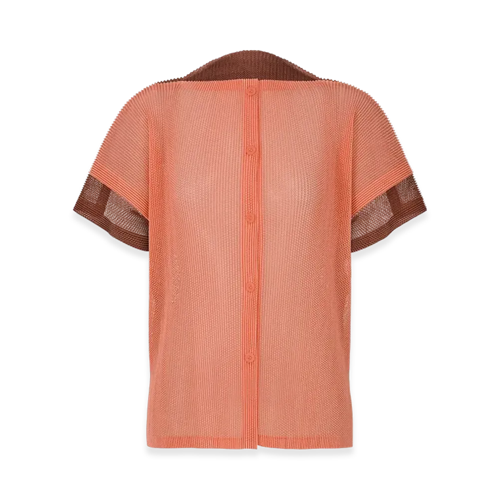 PLEATS PLEASE ISSEY MIYAKE Sheer Square "Coral/Terracotta"