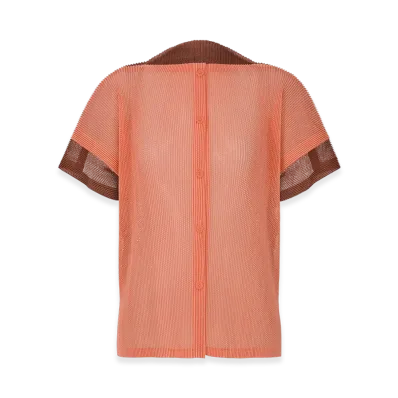 PLEATS PLEASE ISSEY MIYAKE Sheer Square "Coral/Terracotta"
